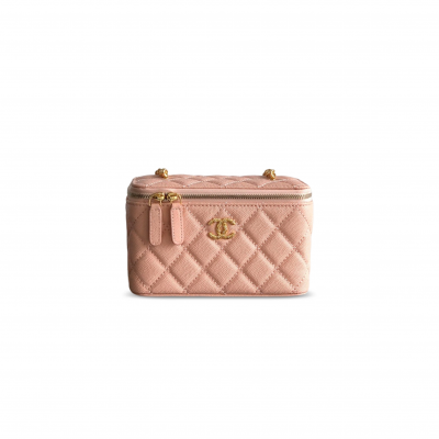 CHANEL MASTER VANITY CASE GRAINED CALFSKIN DIAMOND (17*9.5*8cm)